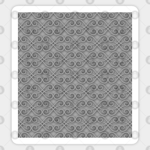 Grey textured vector tiles spiral pattern Sticker by Spinkly